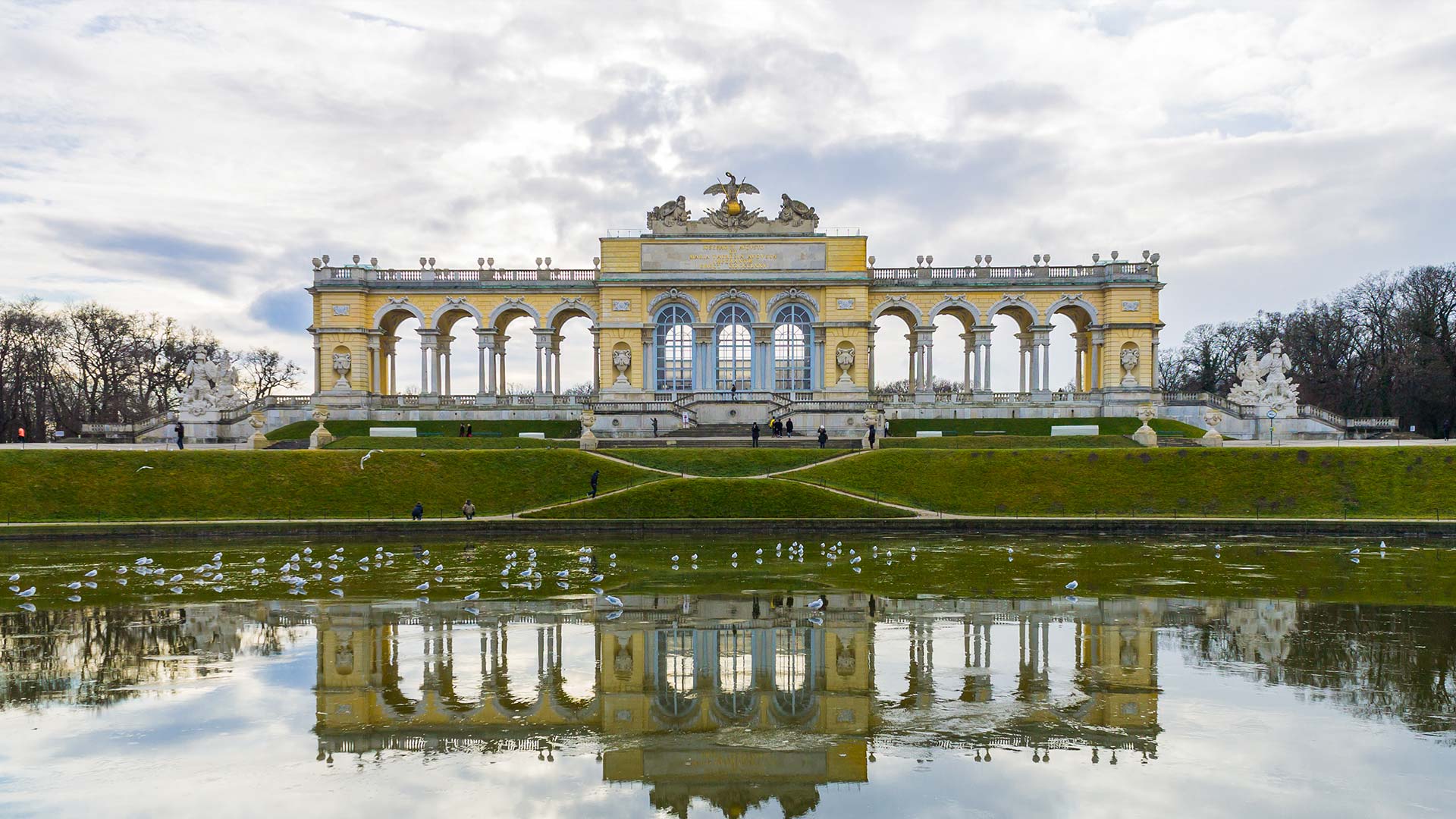 Schonbrunn Palace garden in winter, Vienna