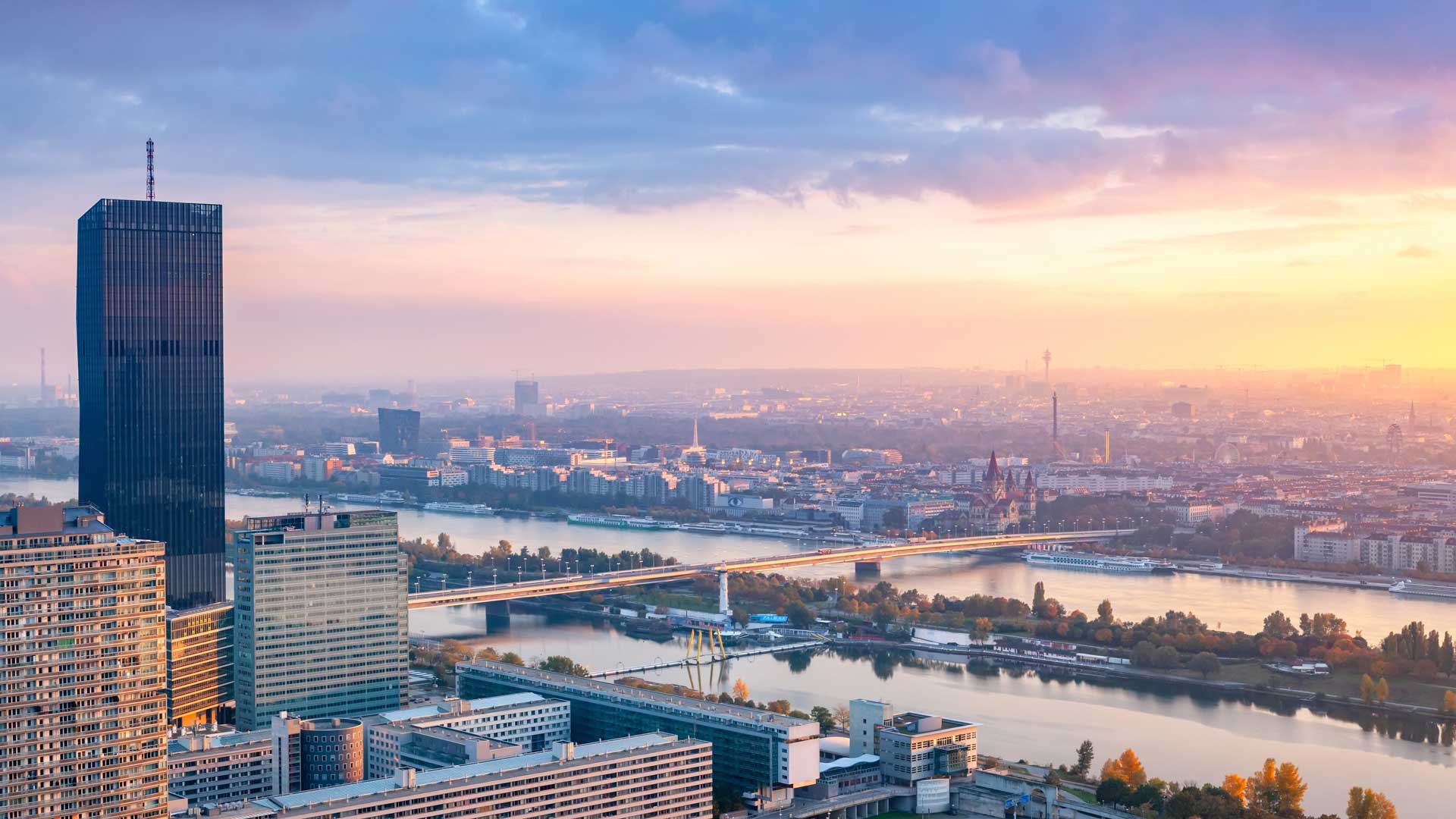 sunset over vienna